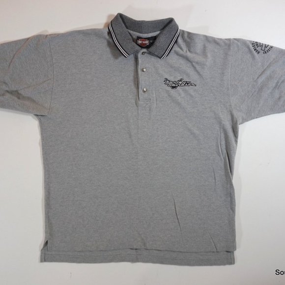 Harley-Davidson Crystal River, FL Embroidered Logo Polo Shirt Men's Large - Picture 1 of 9